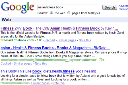 asian fitness book google ranking